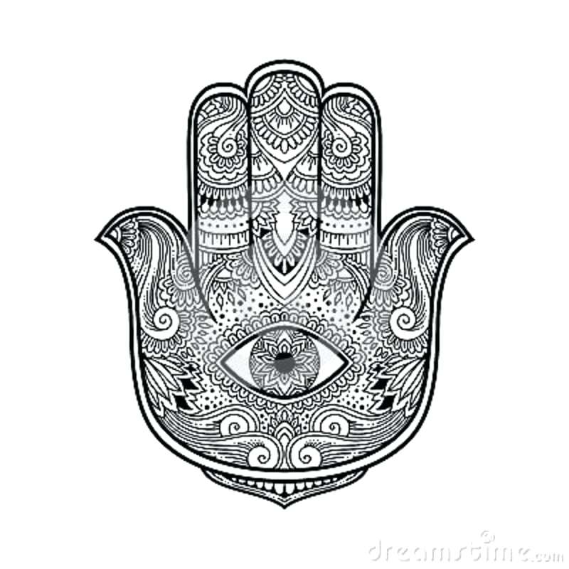 800x800 Vector Drawing Of A Hand With An All Seeing Eye The Hamsa Tattoo