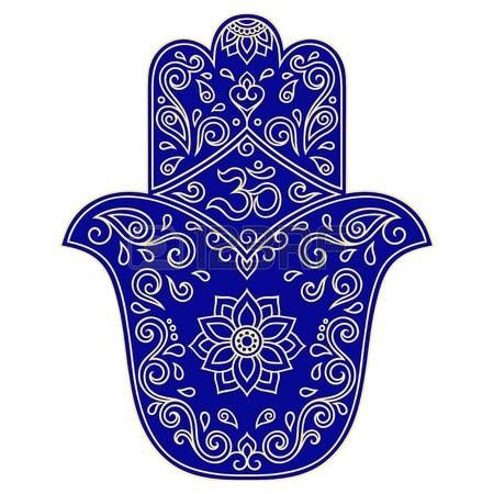450x450 Fatima Hand Color Vector Hamsa Hand Drawn Symbol Om Symbol