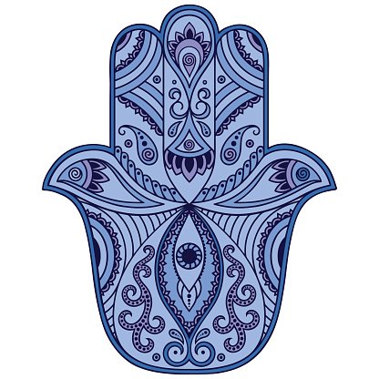 416x416 Color Vector Hamsa Hand Drawn Premium Clipart