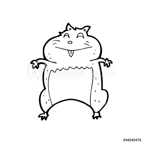 500x500 Line Drawing Cartoon Hamster