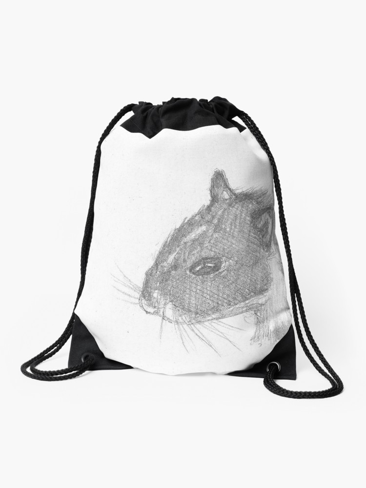 750x1000 Hamster Drawing Drawstring Bag
