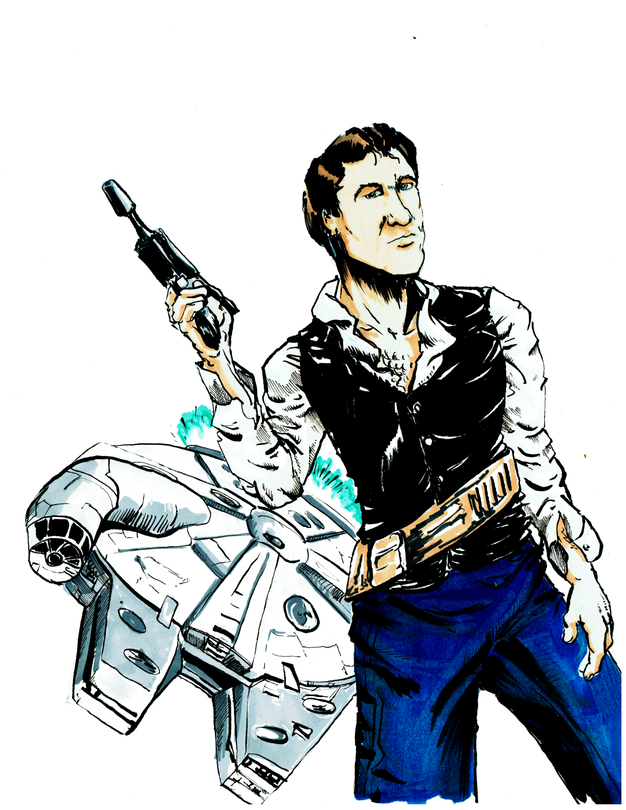 1224x1584 Han Solo Marker Sketch Creative Freedom Comics Online Store