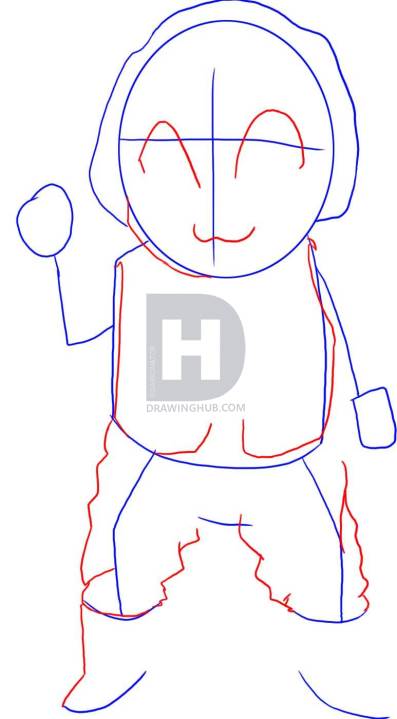 397x719 How To Draw Chibi Han Solo From Star Wars, Step
