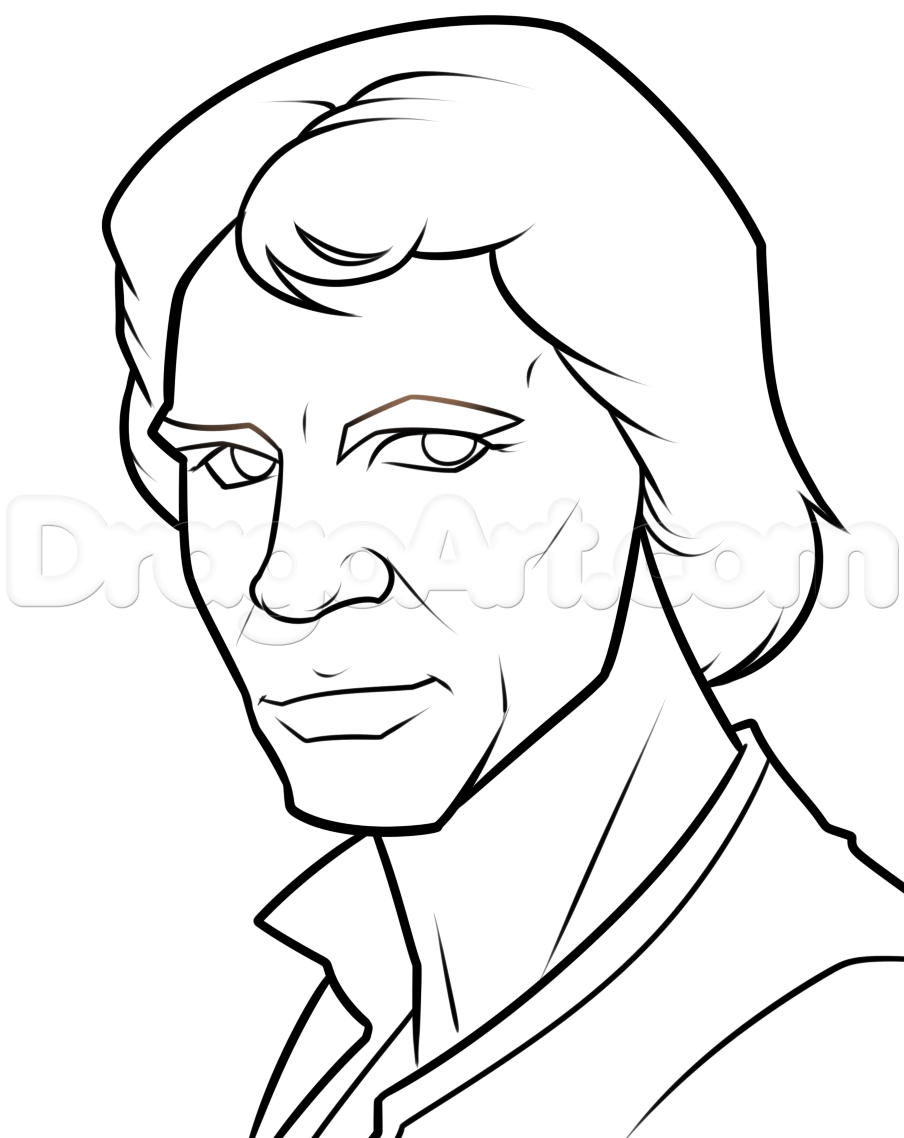 904x1138 Drawing Han Solo Easy, Step