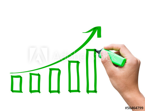 500x382 Male Hand Drawing A Growth Chart