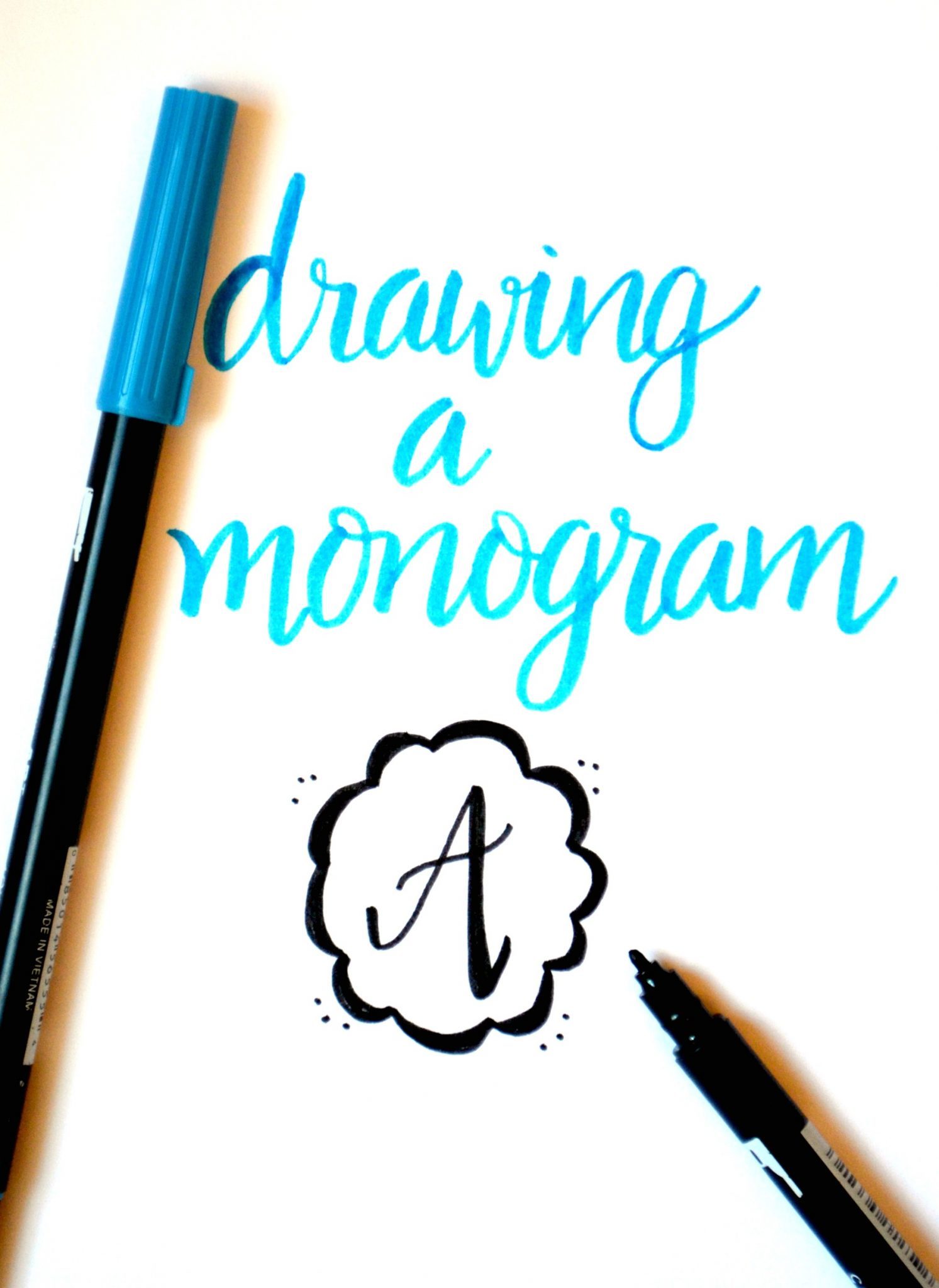 1493x2048 Basic Hand Lettering Drawing A Monogram