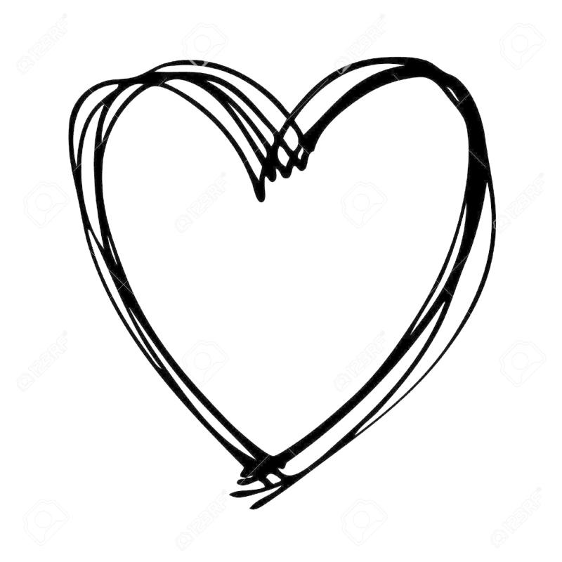 800x800 Heart Clip Art Line Drawing