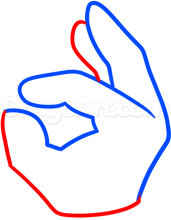 579x745 How To Draw The Ok Hand Emoji, Step