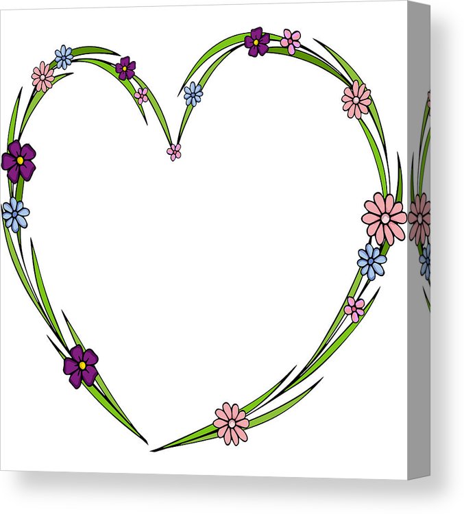 677x750 hand drawn flowers arranged in a shape of heart doodle style