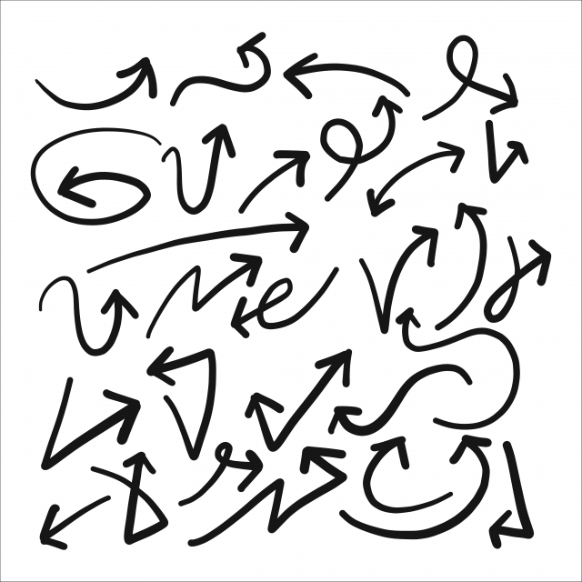 640x640 Hand Drawn Sketch Of Arrow Set, Symbol, Arrow, Drawn Png