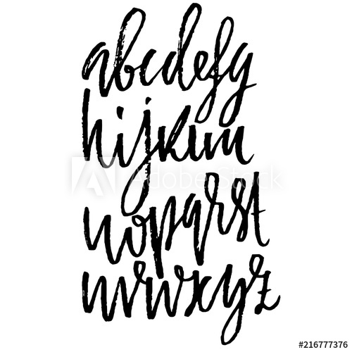 500x500 Hand Drawn Dry Brush Lettering Grunge Style Alphabet Handwritten