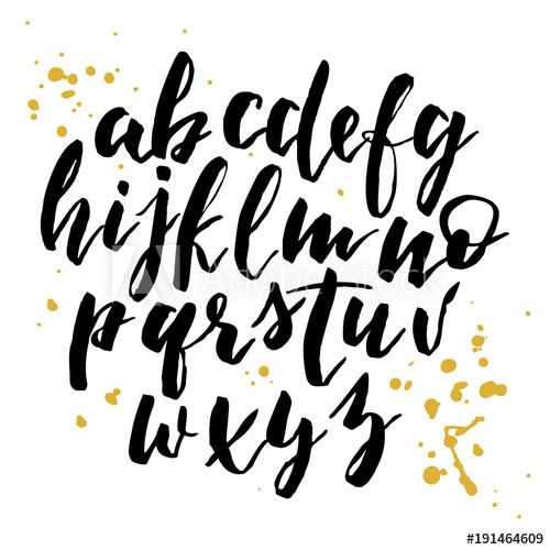 500x500 Handwritten Alphabet Hand Drawn Font Script Brush Ink