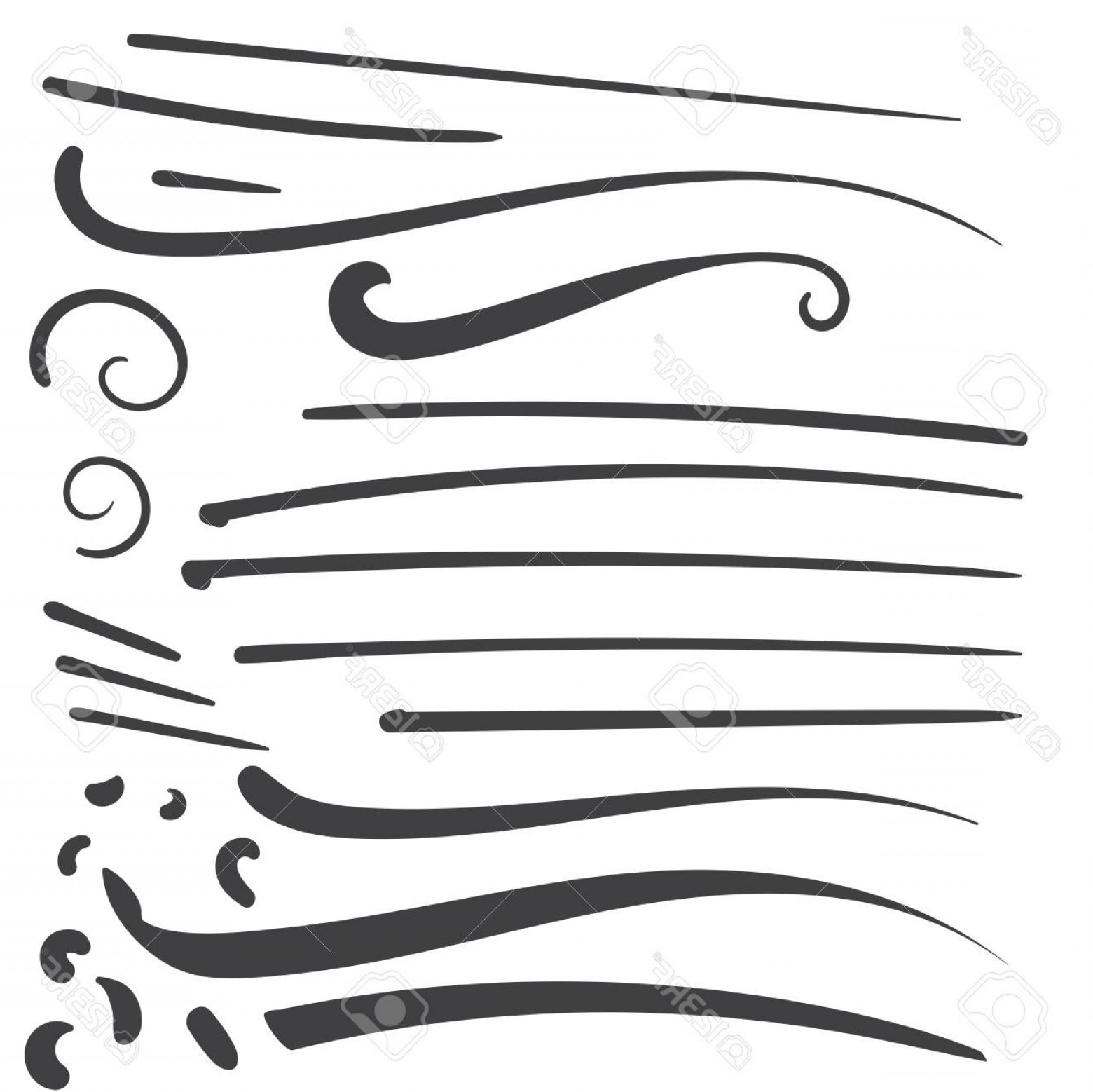 1560x1558 Photostock Vector Hand Drawn Black Squiggle Swoosh Text Font Tail