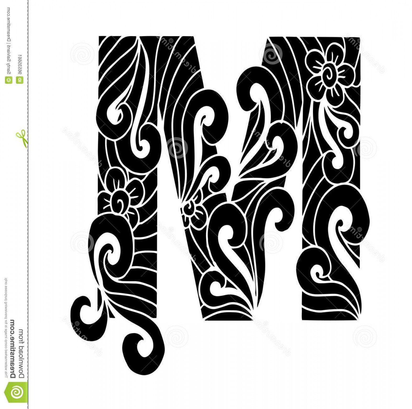 1573x1560 Stock Photo Zentangle Stylized Alphabet Letter M Doodle Style Hand