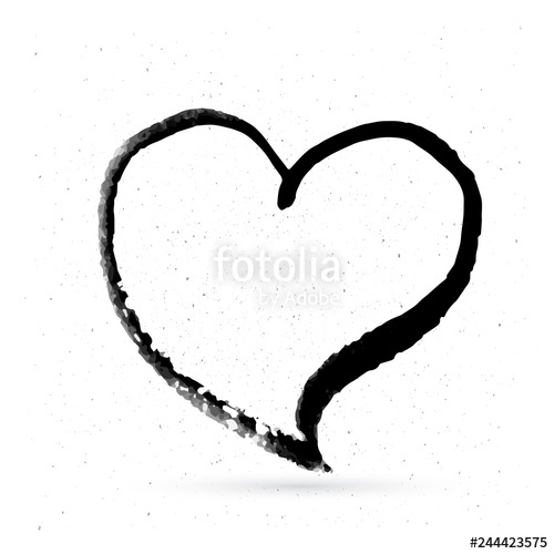 500x500 Hand Drawn Heart Watercolor Stains Textured Halftone Brush Stroke