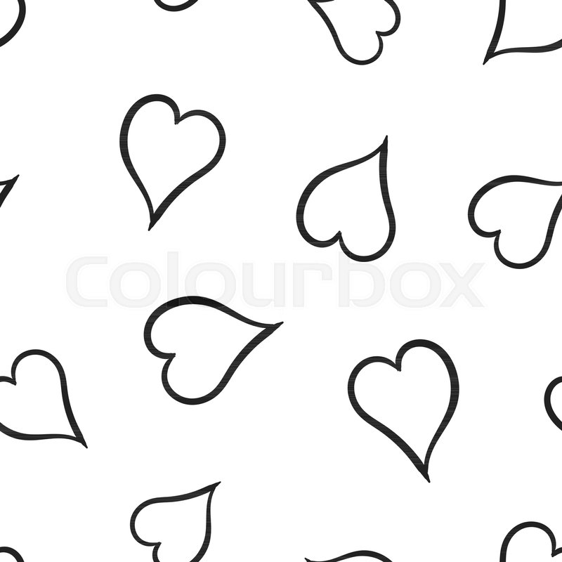800x800 Hand Drawn Hearts Icon Seamless Stock Vector Colourbox