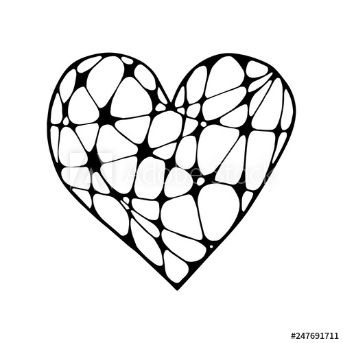 500x500 Vector Hand Drawn Heart In Zenart Style