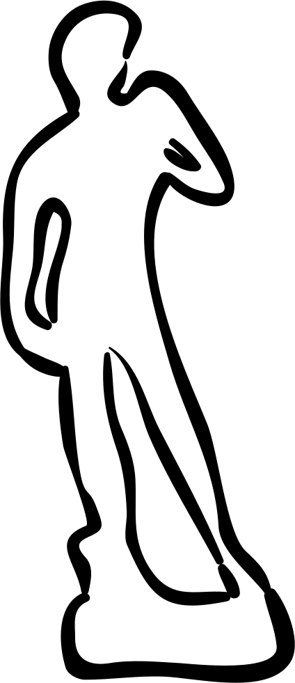 424x981 David Statue Hand Drawn Outline Png Icon Free Download