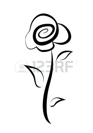 316x450 Outline Flower Stock Vector And Royalty Free Hand Drawn Rose