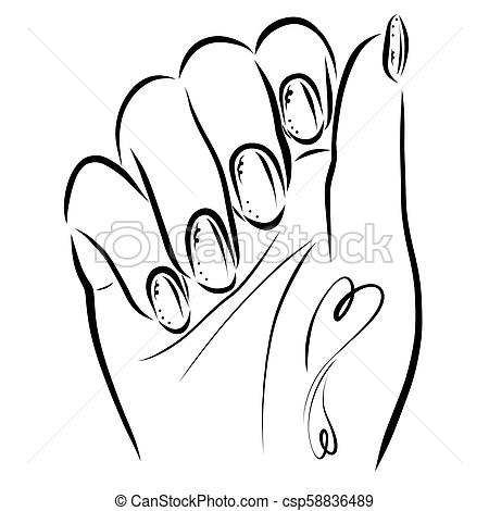 450x470 Female Hand With Heart Shaped Tattoos And Beautiful Nails, Manicure