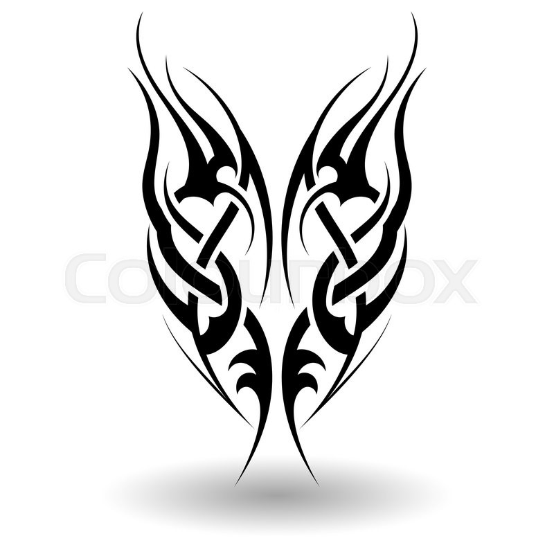 800x800 Hand Drawn Tribal Tattoo In Wings Stock Vector Colourbox