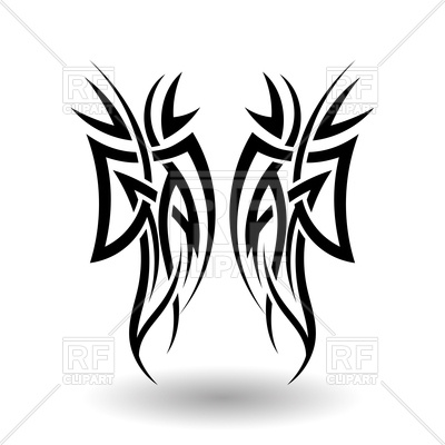 400x400 Hand Drawn Tribal Tattoo Wings Vector Image Of Design Elements