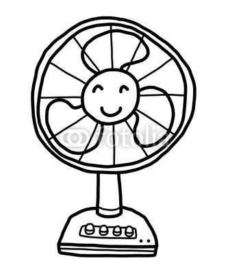 333x400 Fan Cartoon Vector And Illustration, Black And White, Hand Drawn