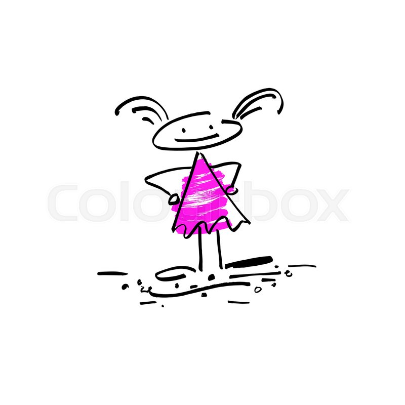 800x800 Hand Drawing Sketch Doodle Human Stick Stock Vector Colourbox