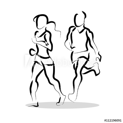500x500 Vector Hand Drawn Fitness People Sketch Athlete Figure Isolated
