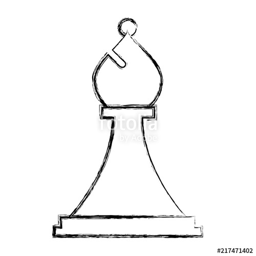 500x500 Figure Chess Bishop Piece Icon Vector Illustration Hand Drawing