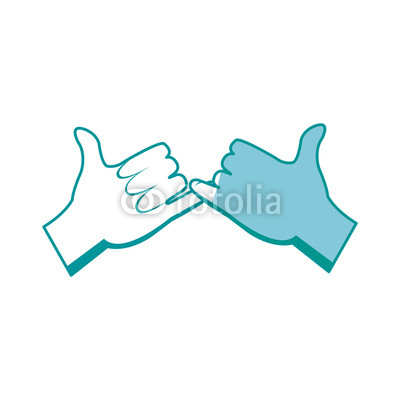 400x400 Drawing Hands With Pinky Promise Gesture Icon Vector Illustration