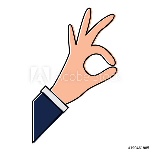 500x500 Hand Grabbing With Index And Thumb Or Ok Gesture Icon Image Vector