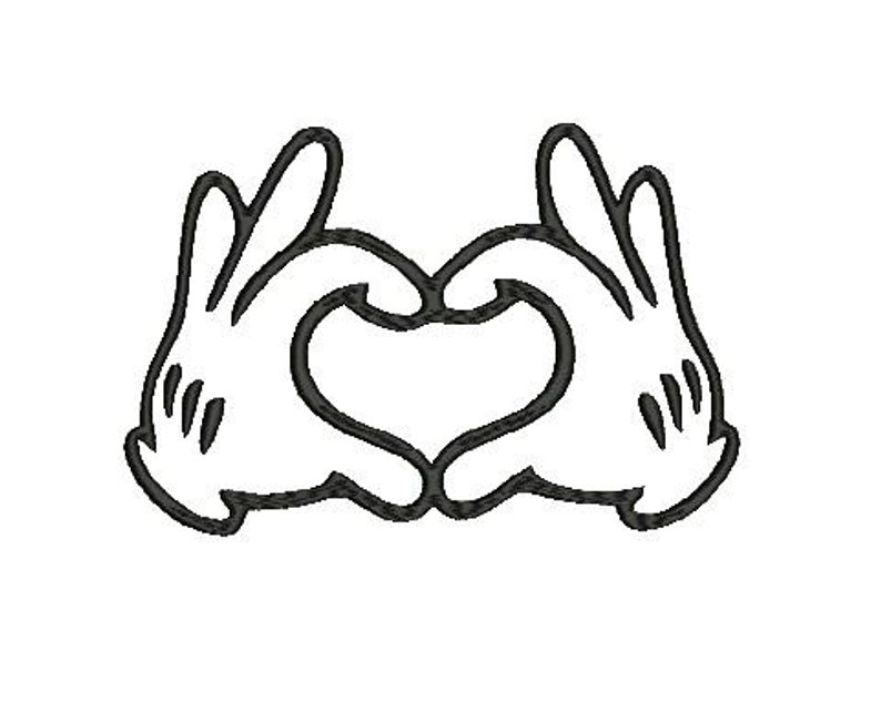 794x642 Glove Mouse Hand Heart Love Design Frame For Embroidery Etsy