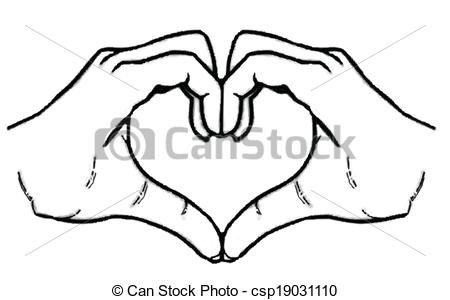 450x300 Heart Hands Vector Clip Art