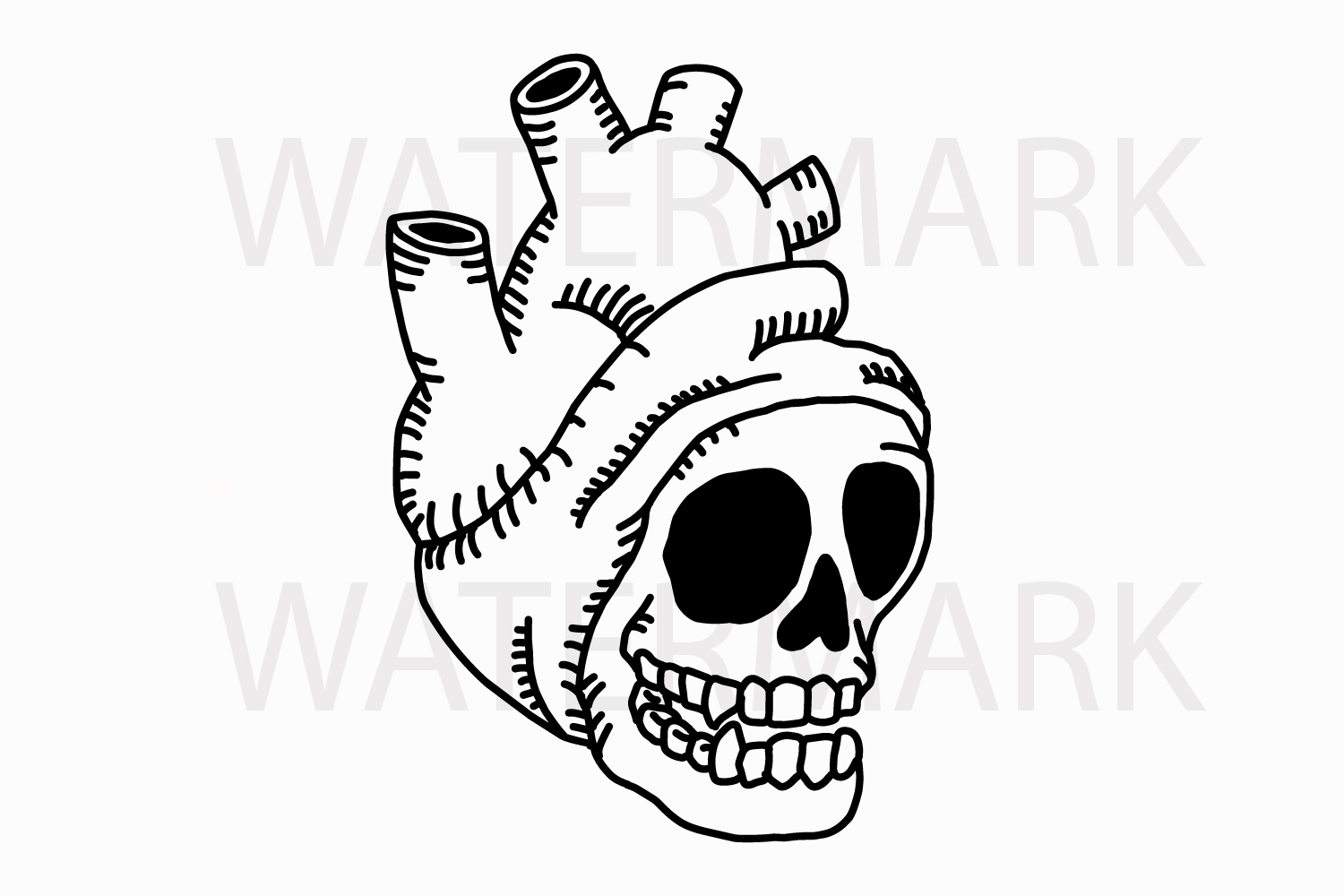 1500x1000 skull in heart svgjpg hand drawing