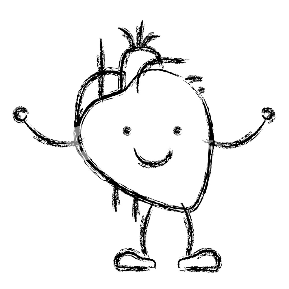 1000x1000 blurred hand drawing contour caricature circulatory system