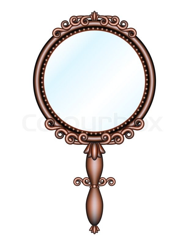 618x800 Antique Retro Hand Held Mirror Stock Image Colourbox