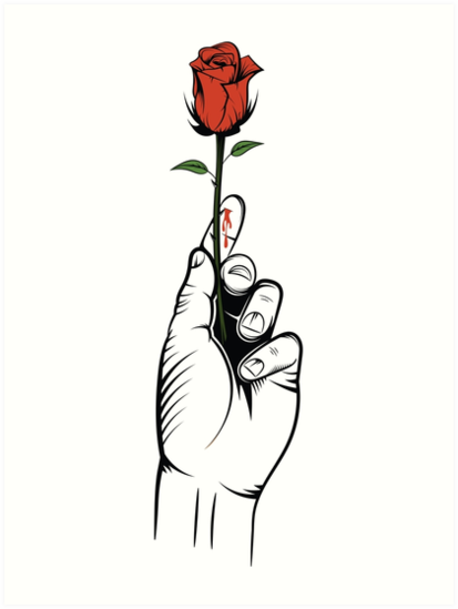 Hand Holding A Rose Drawing | Free download on ClipArtMag