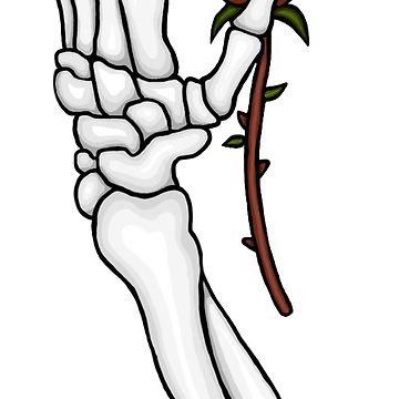 360x360 Skeleton Hand Holding Rose Drawstring Bag