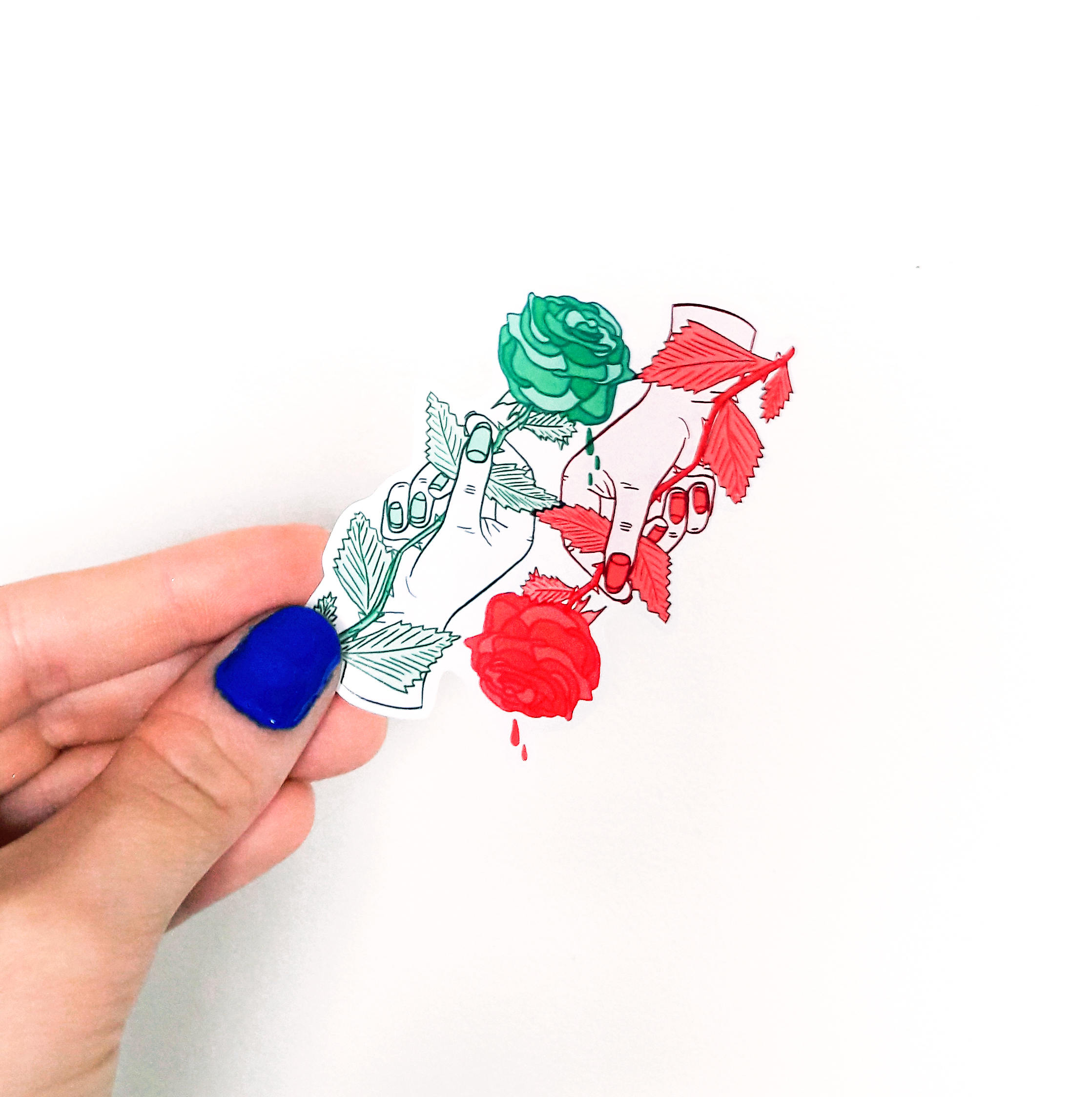 2237x2248 Hands'n'roses Illustration Sticker Etsy