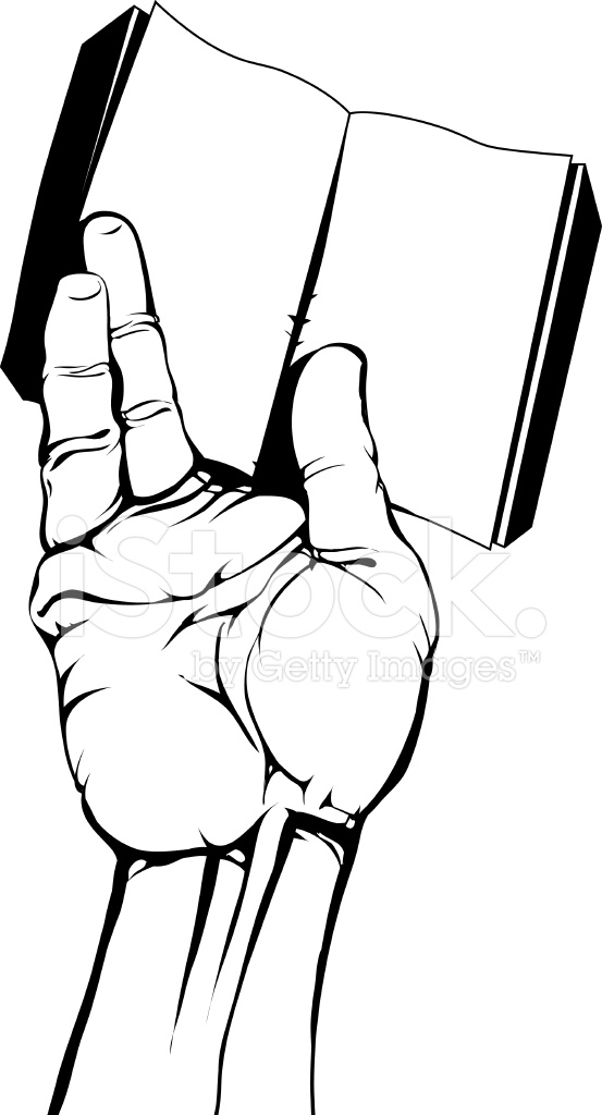 553x1024 Hand Holding A Small Book Open Stock Vector