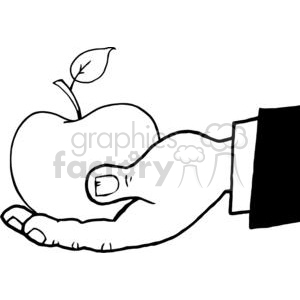 300x300 Business Hand Holding Red Apple Clipart Royalty Free Clipart