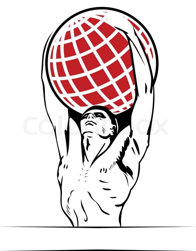 624x800 Man Holding Earth Or Globe Stock Vector Colourbox