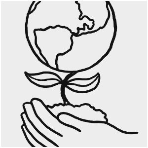 Sketches Of Hands Holding Earth Coloring Pages