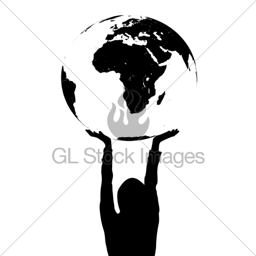 500x500 Woman Silhouette Holding The Earth In Hands Gl Stock Images