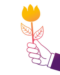 240x300 Holding Flower Royalty Free Vectors