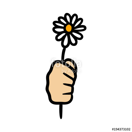 500x500 Cartoon Hand Holding Flower Stock Image And Royalty Free Vector