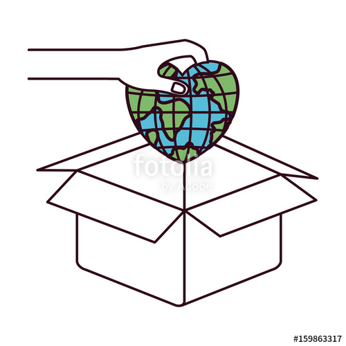 500x500 Silhouette Color Sections Side View Of Hand Holding A Globe Earth