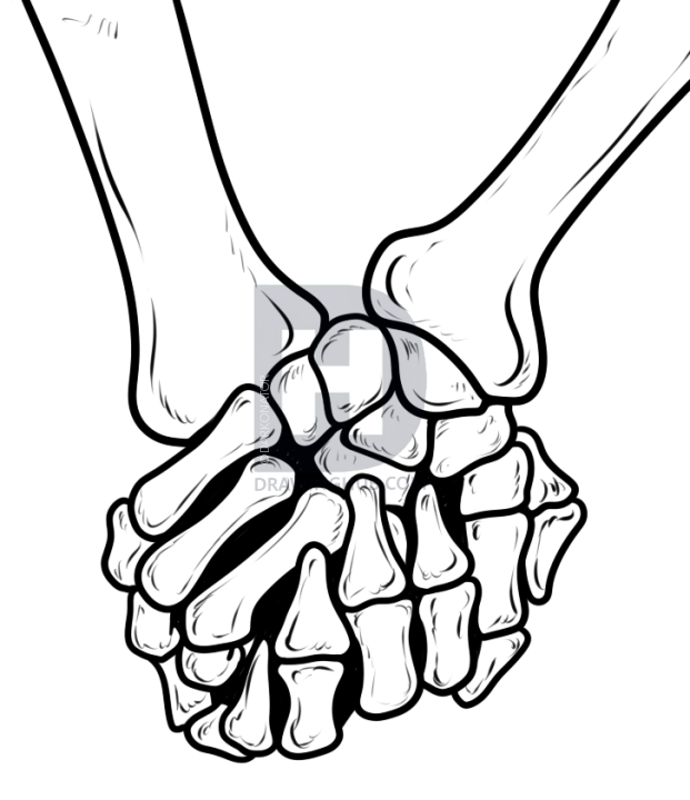 621x720 How To Draw Skeleton Hands, Step