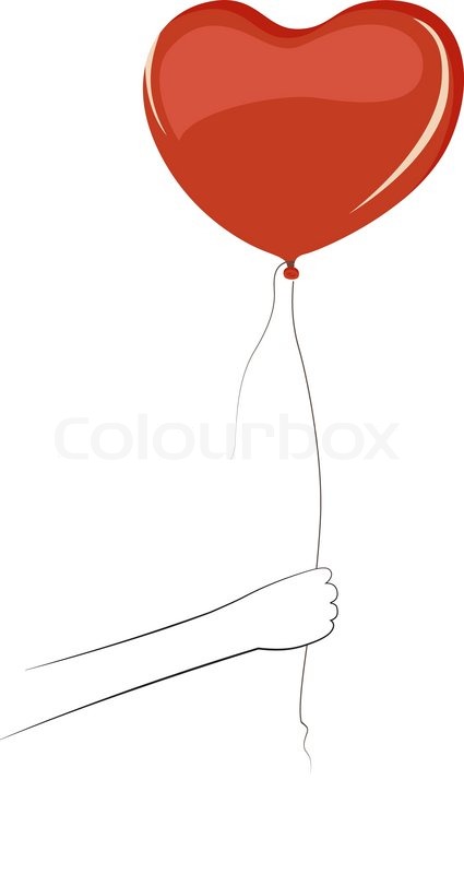 425x800 Hand Holding A Heart Shaped Balloon Stock Vector Colourbox